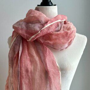 Tie Rack Blush, Lavender & Rose Open-Weave Sequined Linen Stole Scarf - 22 X 68